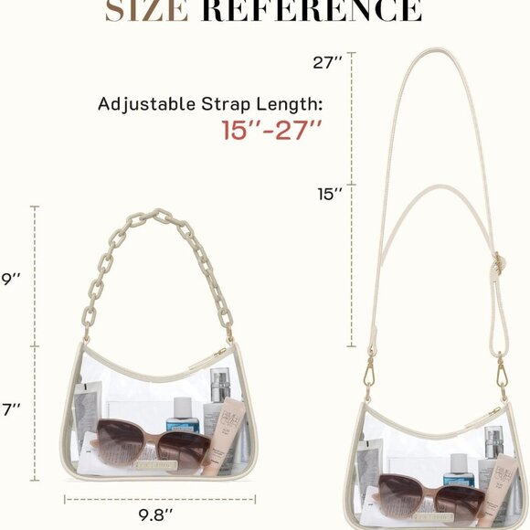 Clear Bag for Stadium Approved, Clear Crossbody Purse for Women Transparent Conc - Picture 5 of 6